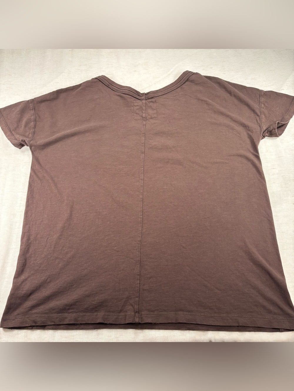aerie Women's Short Sleeve V-Neck Tee in Brown - Picture 5 of 6